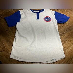 Men's Chicago Cubs Fanatics Cream/Royal True Classics Henley T-Shirt - size XL